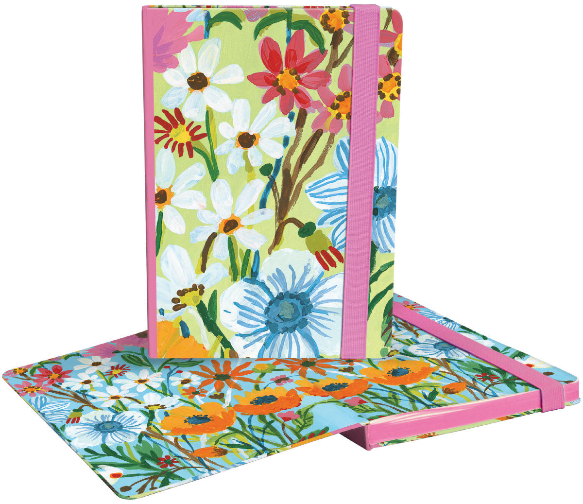 Flower Field A5 Hardback Journal with elastic binder
