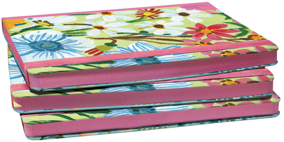 Flower Field A5 Hardback Journal with elastic binder