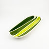 Flat Oval Medium Platter Oasis Green Leaves