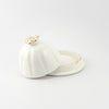 Round Butter Dish with Rose Handle