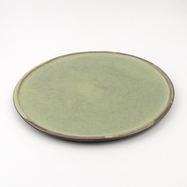 Diana Plate 29.5 - Black Clay Green Glaze