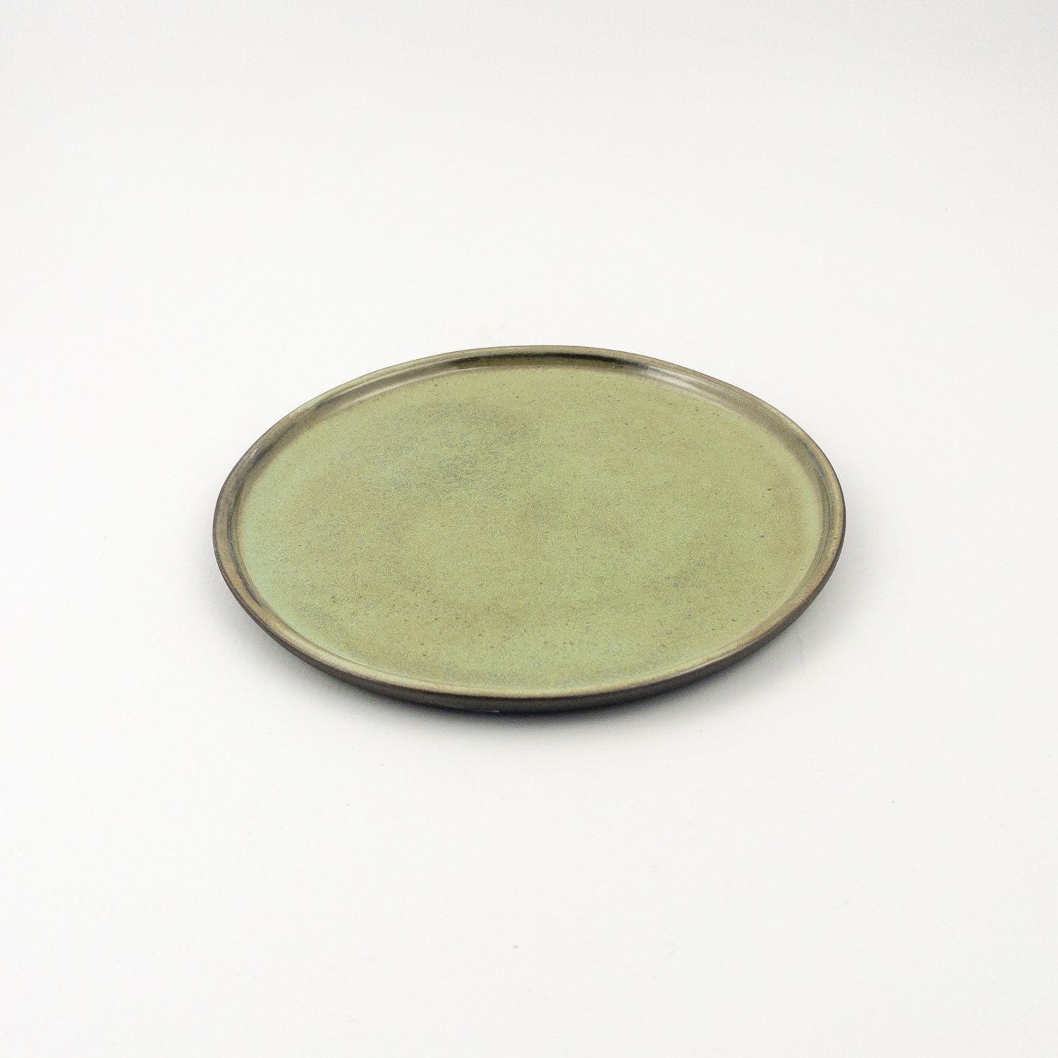 Diana Plate 23 - Black Clay Green Glaze