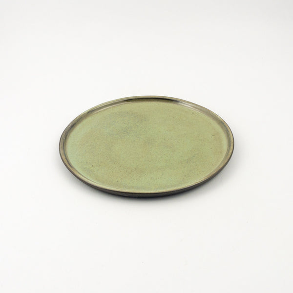 Diana Plate 23 - Black Clay Green Glaze