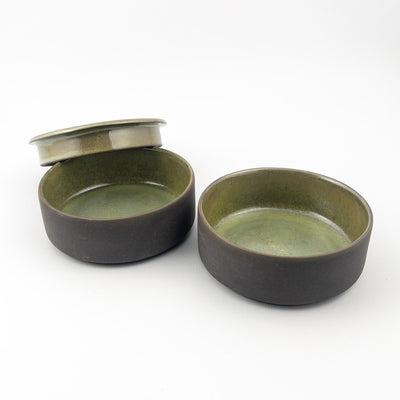 Tiffen Set - Black Clay Green Glaze