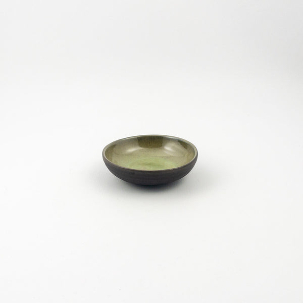 Ramekin D - Black Clay Green Glaze