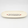 Flat Oval Medium White Gloss Blessing Platter - English
