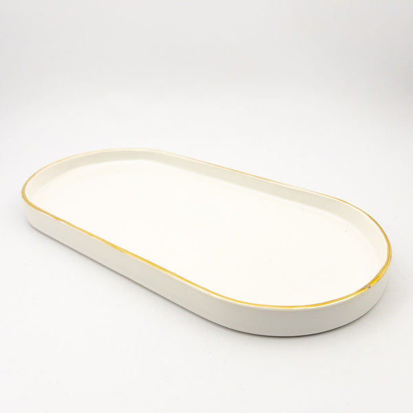 Kiki Oval Platter - Gold Rim