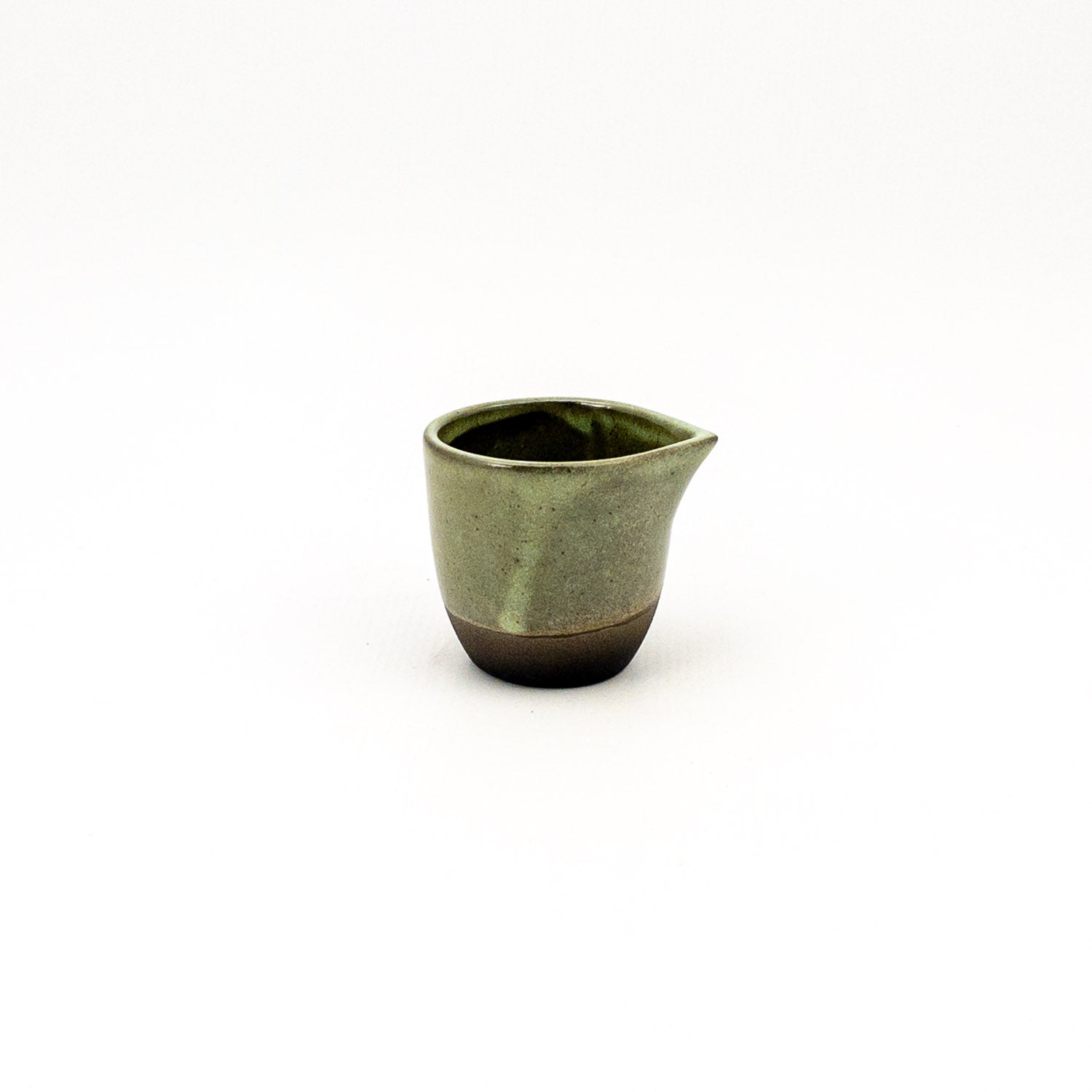 Espresso Milk Jug - Black Clay Green Glaze