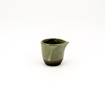 Espresso Milk Jug - Black Clay Green Glaze