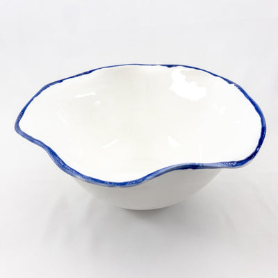 Salad Bowl Large - Blue Rim