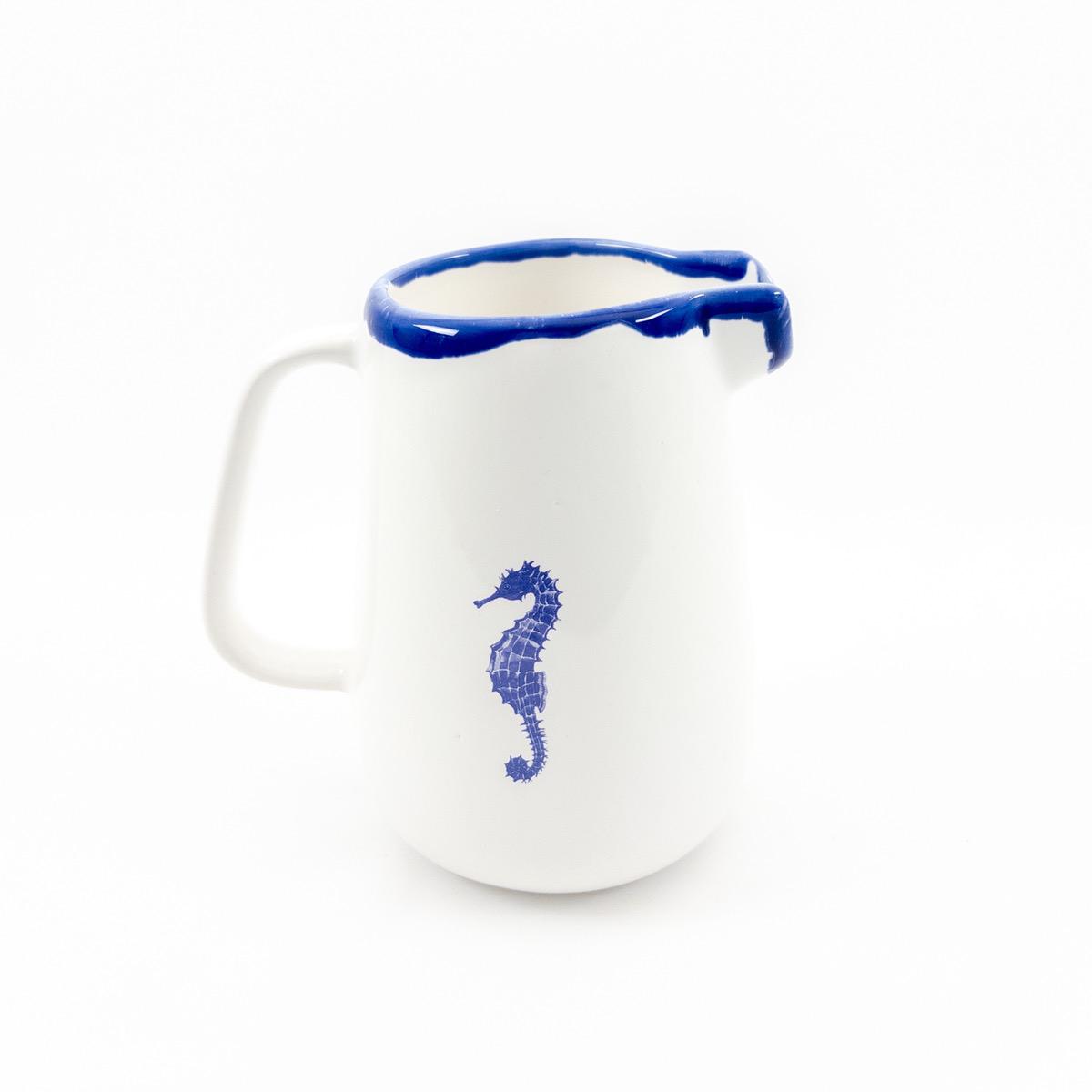 Olivia Jug Large - Blue Rim