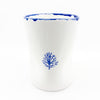 Cylinder Squashed Vase - Blue Rim