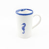 Mug D - Blue Rim - Sea Horse
