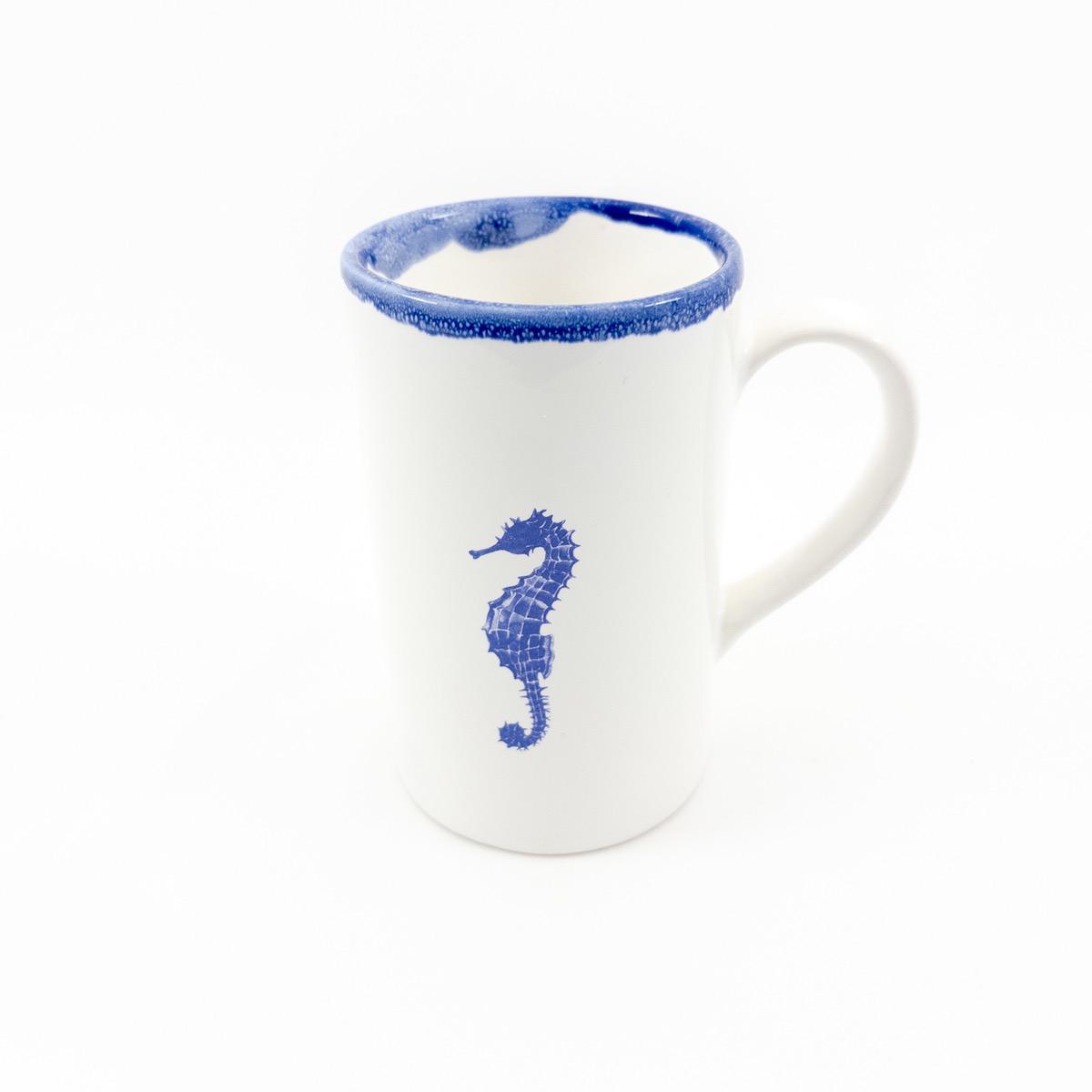 Mug D - Blue Rim - Sea Horse