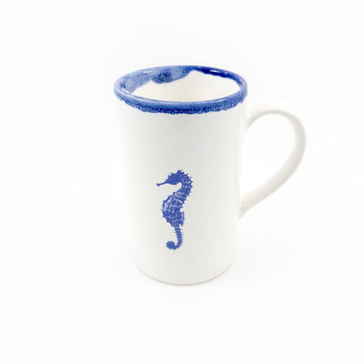 Mug D - Blue Rim - Sea Horse