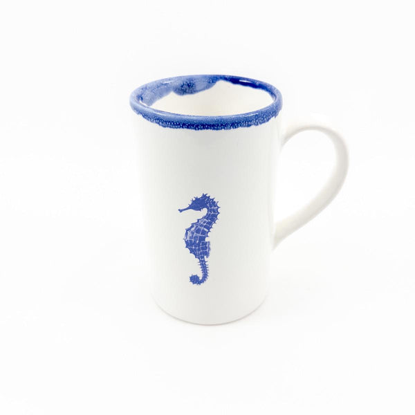 Mug D - Blue Rim - Sea Horse