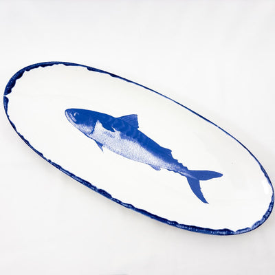 Loaf Platter - Blue Rim