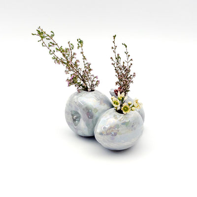 Trio of Fruit Vase - Blue