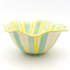 Salad Bowl Large Wonky - Green / Lime stripes
