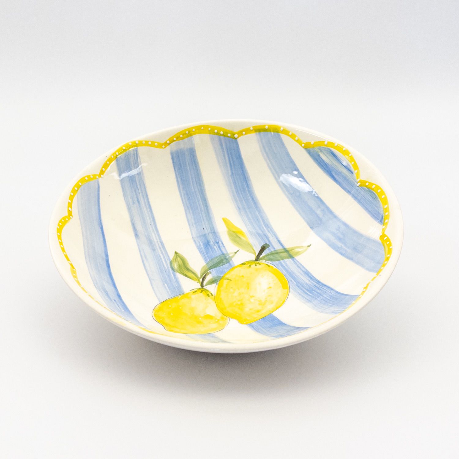 Pasta Bowl Medium - Blue w Lemon
