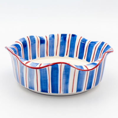 Deep Dish Wonky - Blue Stripes