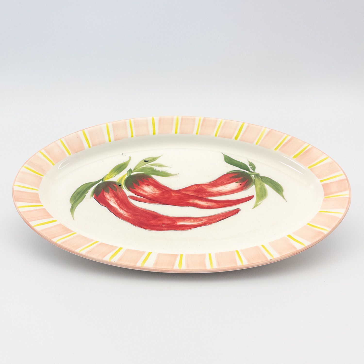 Oval Platter Large - Pink w Chilly