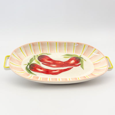 Rock Platter with Handle - Pink w Chilly