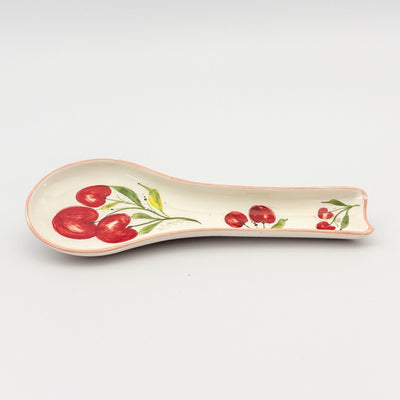 Spoon Rest Flat - Pink w Cherries
