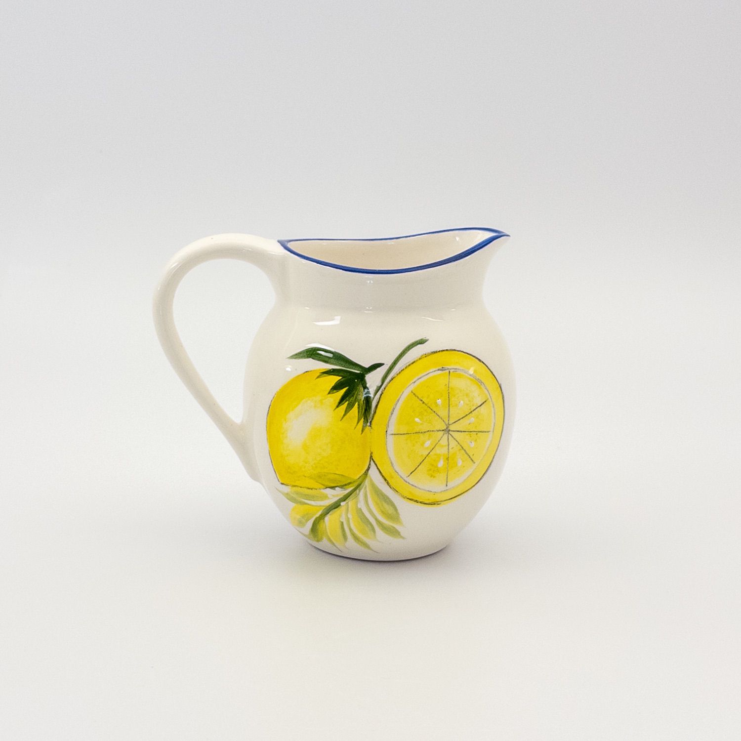 Custard Jug - Blue w Lemon