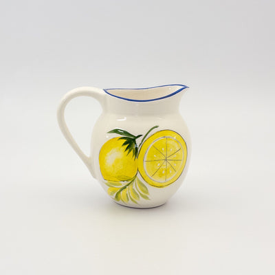 Custard Jug - Blue w Lemon