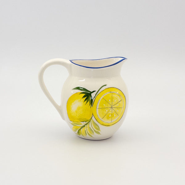 Custard Jug - Blue w Lemon