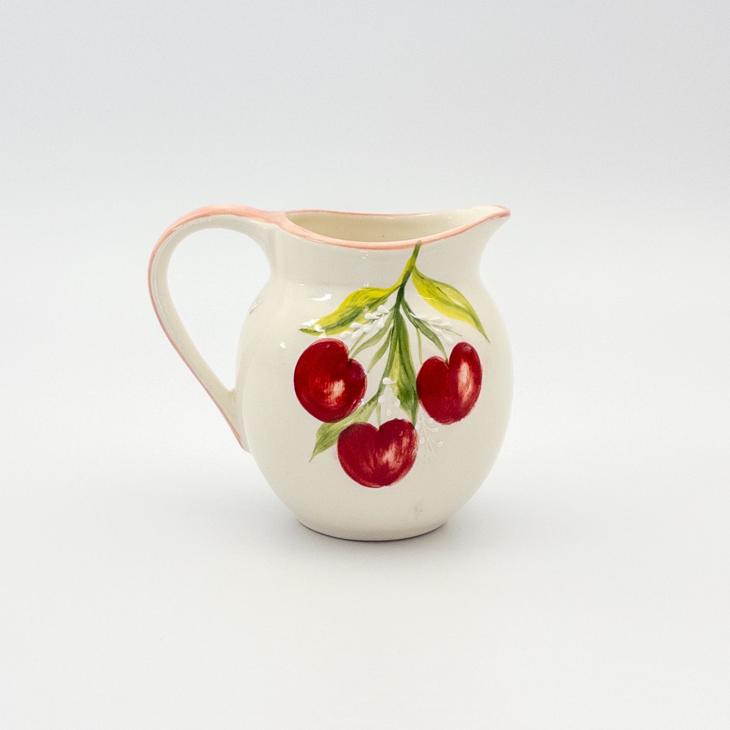 Custard Jug - Pink w Cherries