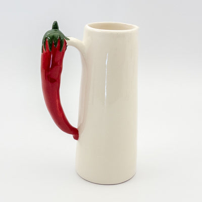 Tally Jug with Chilly Handle - White Gloss