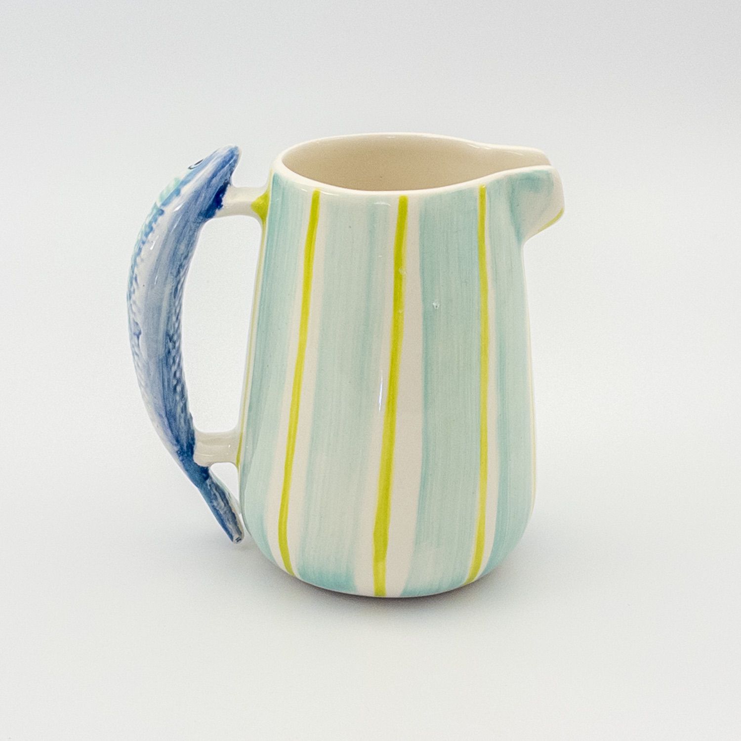 Olivia Jug Large Fish handle - Green