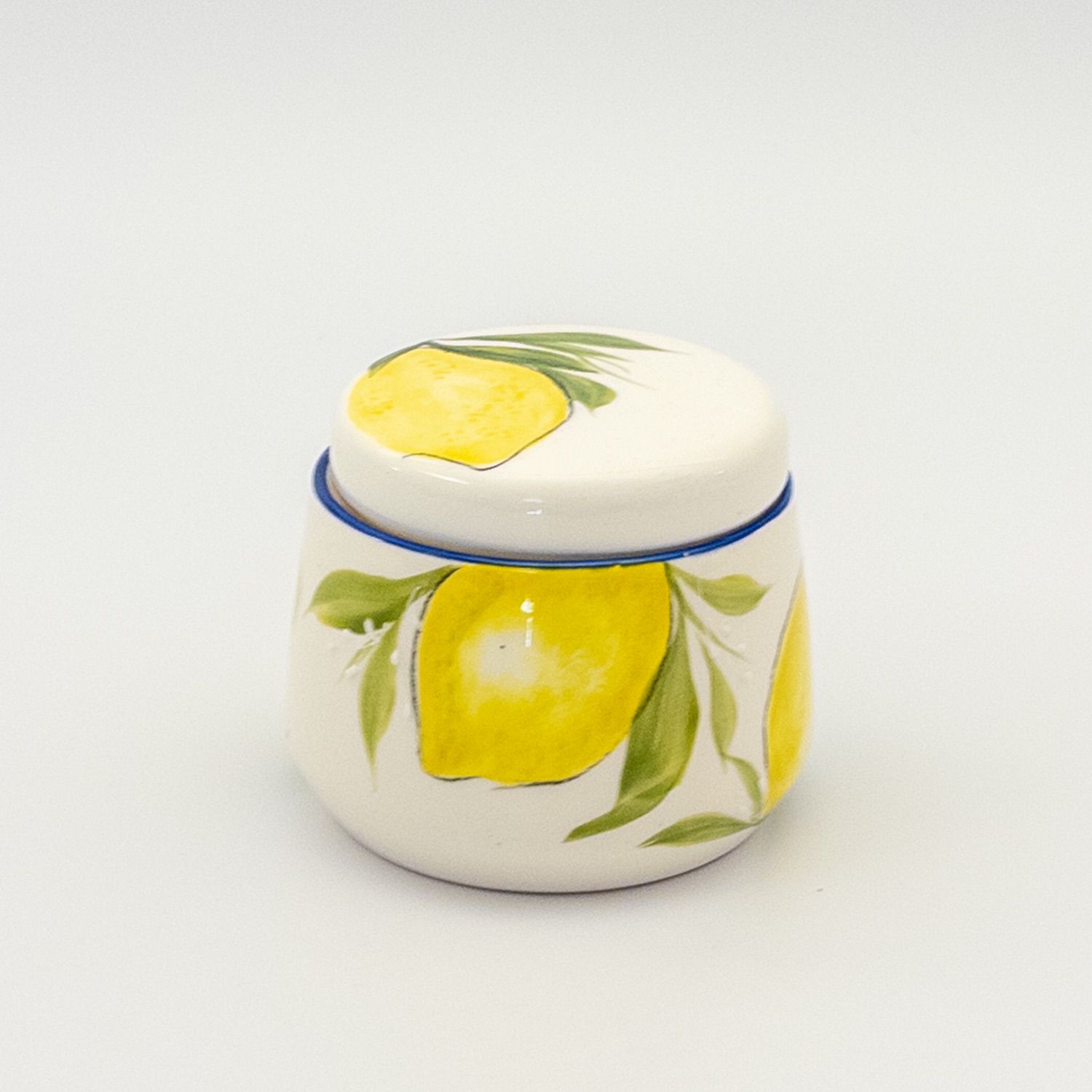 Kiki Sugar Pot - Blue w Lemon