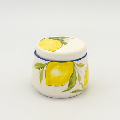 Kiki Sugar Pot - Blue w Lemon