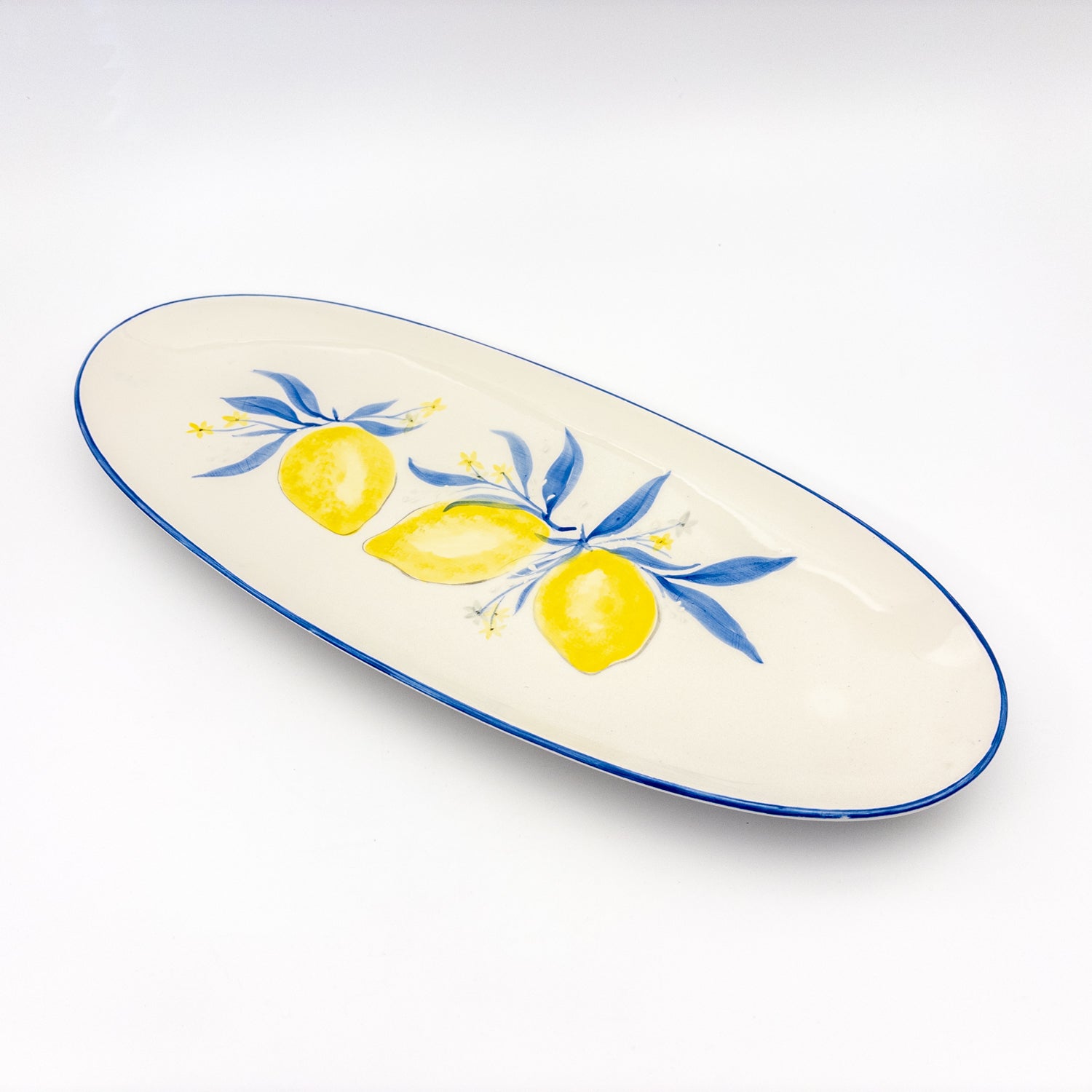 Loaf Platter - Blue w Lemon