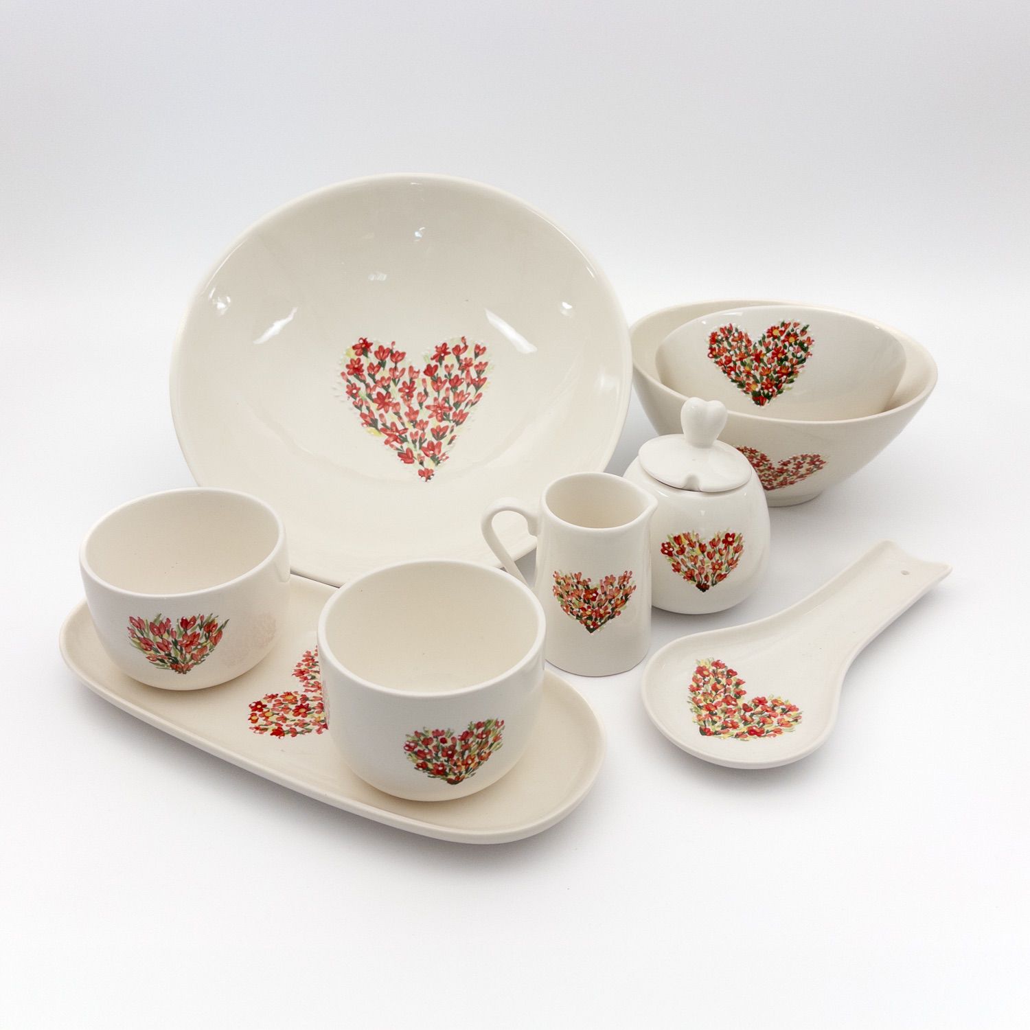 Black Friday - Floral Heart Serving Set
