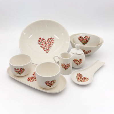 Black Friday - Floral Heart Serving Set