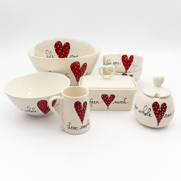 Black Friday - Red Heart & Words Serving Set