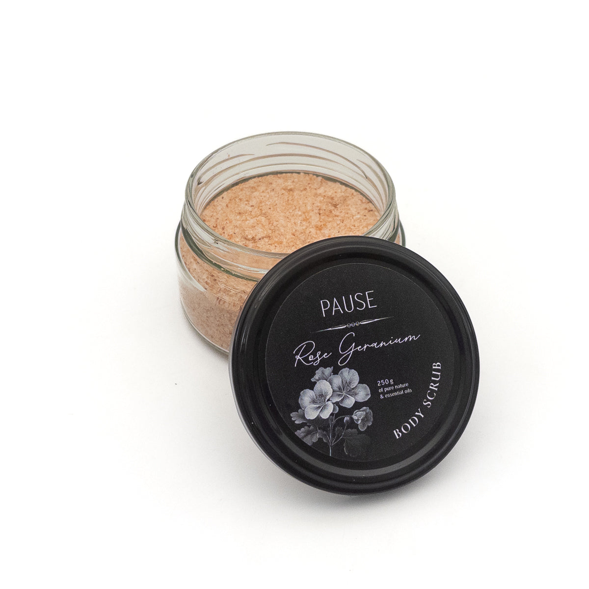 PAUSE Aromatherapy Body Scrub (200ml) - Rose Geranium
