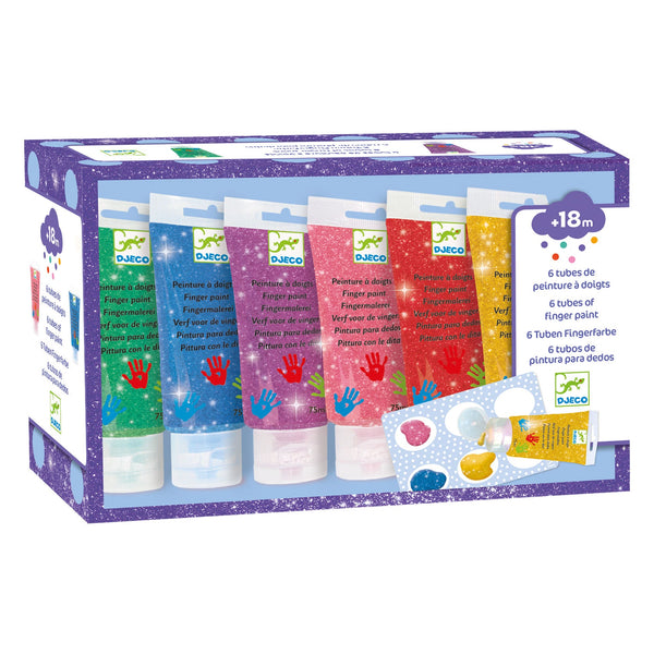 Glitter Finger Paint Tubes – Set of 6
