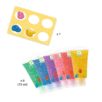 Glitter Finger Paint Tubes – Set of 6
