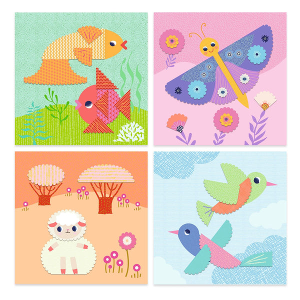 Crinkle Cutting Collage Scene