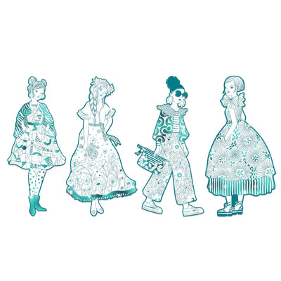Les Demoiselles Colour-In Cards – Rebekka & Friends