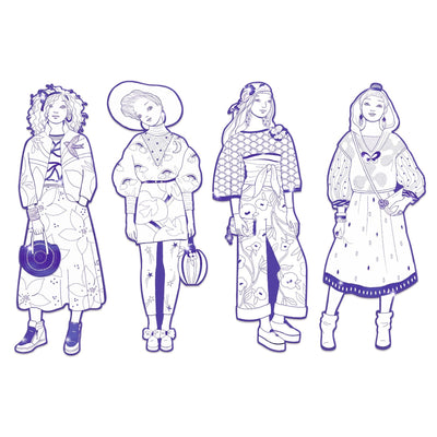 Les Demoiselles Colour-In Cards – Zaho & Friends