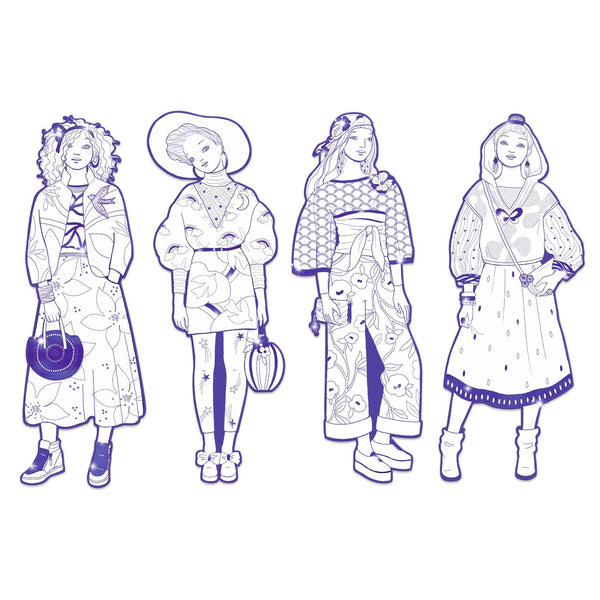 Les Demoiselles Colour-In Cards – Zaho & Friends