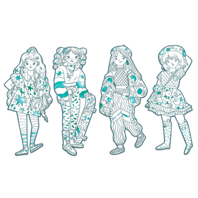 Les Demoiselles Colour-In Cards – Angele & Friends