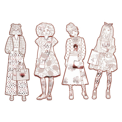 Les Demoiselles Colour-In Cards – Nina & Friends