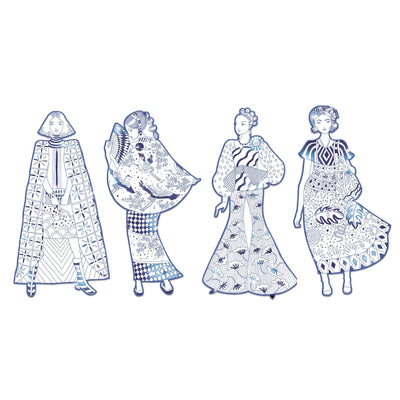 Les Demoiselles Colour-In Cards – Laura & Friends